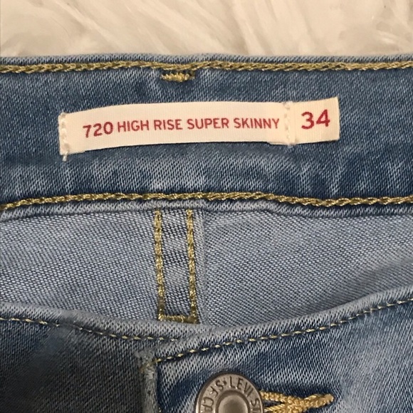 Levi’s 720 High Rise Super Skinny Jeans Light Wash - Picture 7 of 8
